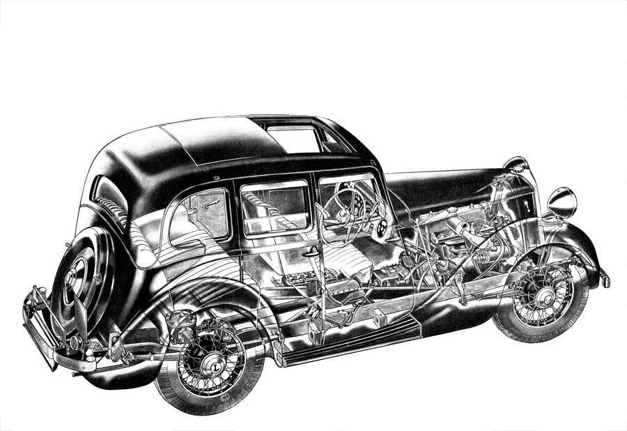 Lanchester Ten cutaway A4 Photo Print