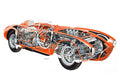 Lancia D24 Spider Sport 1953 cutaway A4 Photo Print