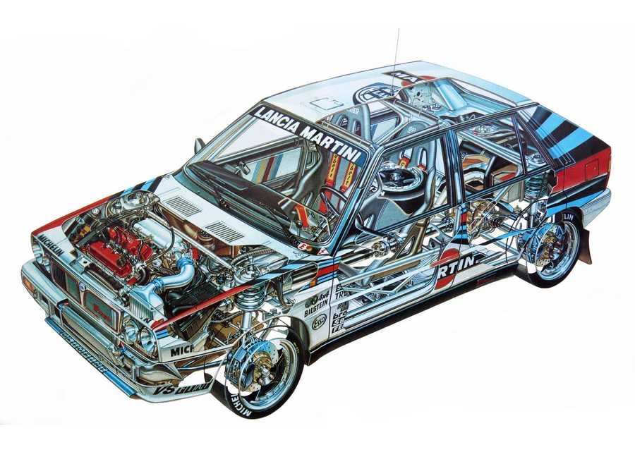 Lancia Delta HF Integrale cutaway A4 Photo Print