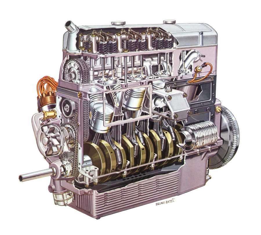 Lancia Dilambda engine 2048x1838 cutaway A4 Photo Print