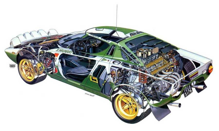 Lancia Stratos cutaway A4 Photo Print