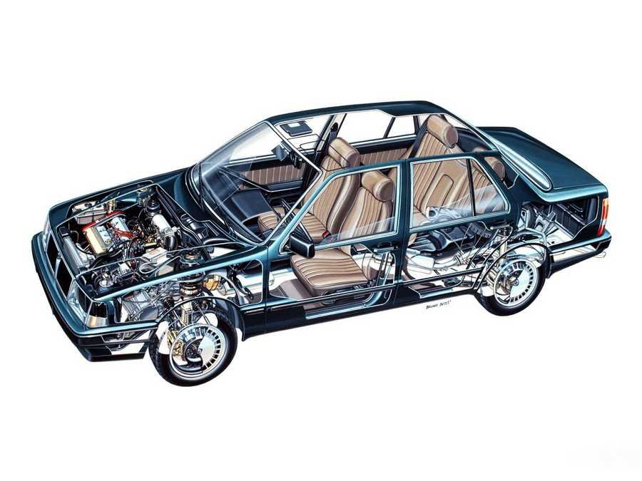 Lancia Thema cutaway A4 Photo Print