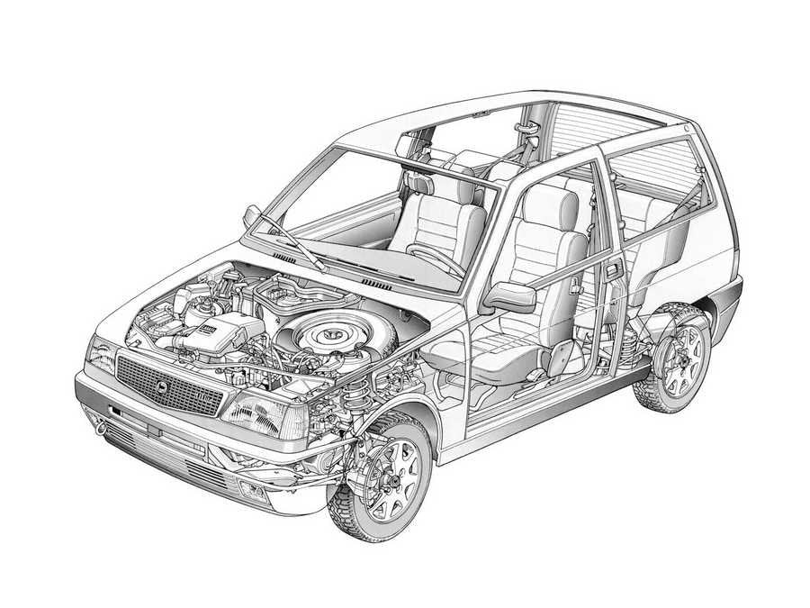 Lancia Y10 Elite 1992 cutaway A4 Photo Print
