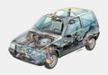 Lancia Y10 fire 1985 cutaway A4 Photo Print
