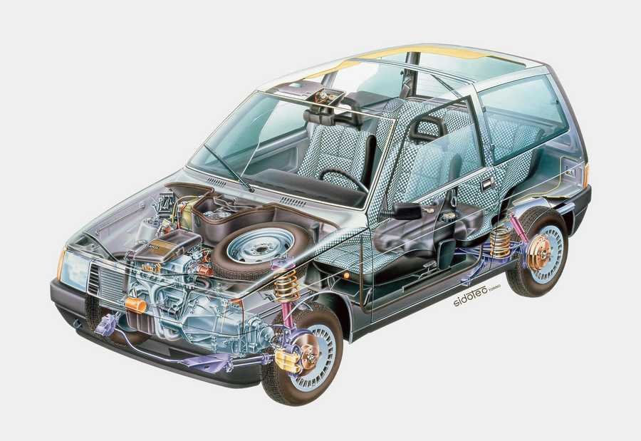 Lancia Y10 fire 1985 cutaway A4 Photo Print