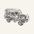 Land rover defender cutaway A4 Photo Print