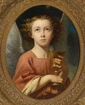 Landelle Charles Zacharie An Angel Holding A Chalice A4 Photo Print