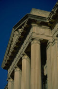 Landmark Beige Building Columns A4 Photo Print