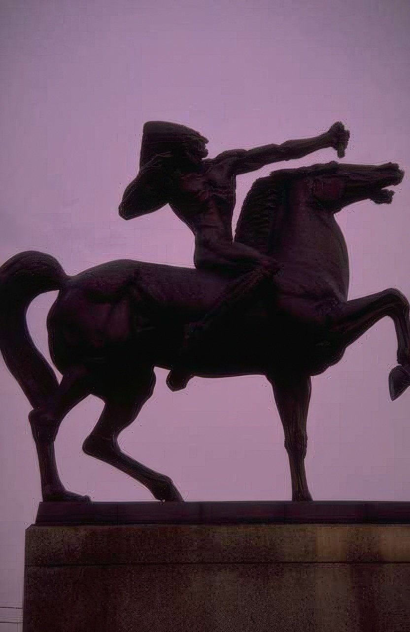 Landmark Bronze Rider Horse A4 Photo Print