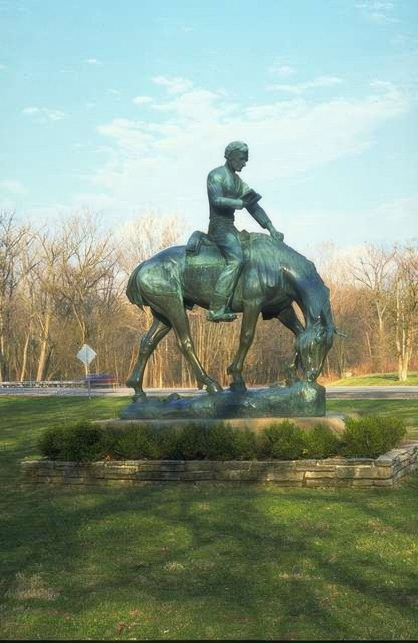 Landmark Bronze Rider Statue A4 Photo Print Faceai