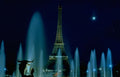 Landmark Eiffel Tower Night A4 Photo Print