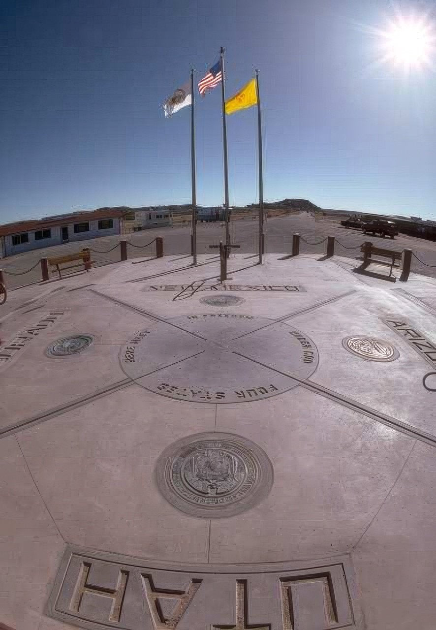 Landmark Four States Monument A4 Photo Print