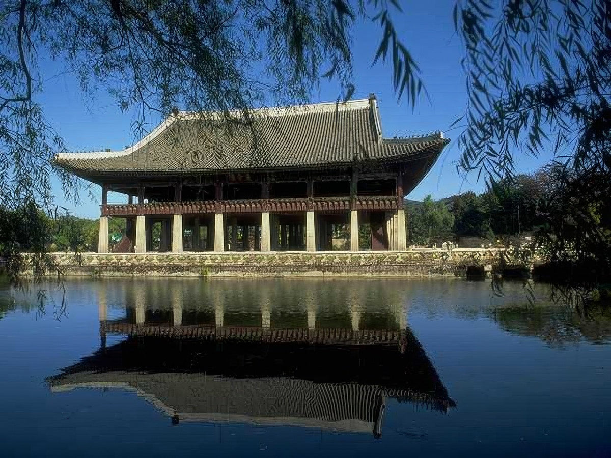 Landmark Gyeonghoeru Palace Reflection A4 Photo Print
