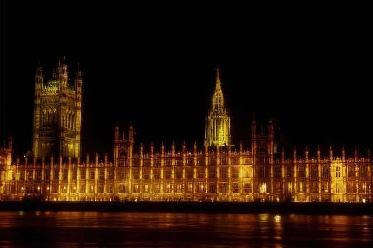 Landmark Illuminated Houses Westminster A4 Photo Print