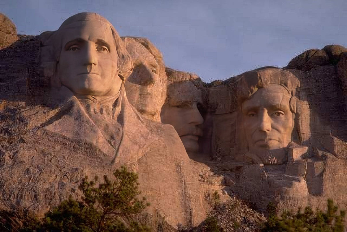 Landmark Mount Rushmore Dawn A4 Photo Print Faceai