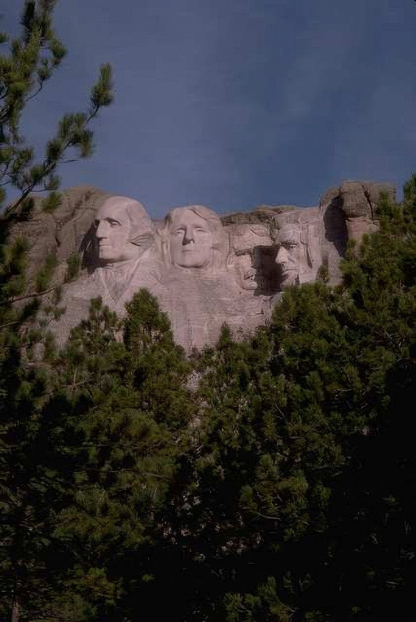 Landmark Mount Rushmore Faces A4 Photo Print Faceai