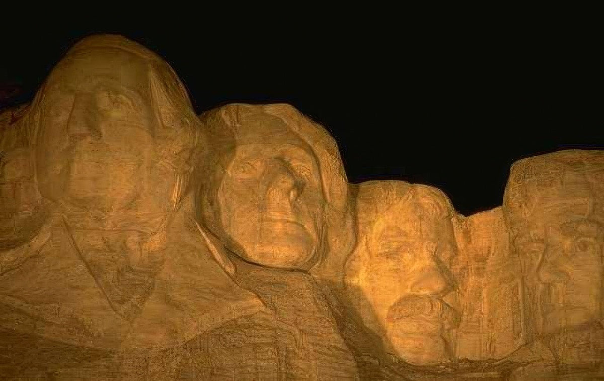 Landmark Mount Rushmore Night A4 Photo Print