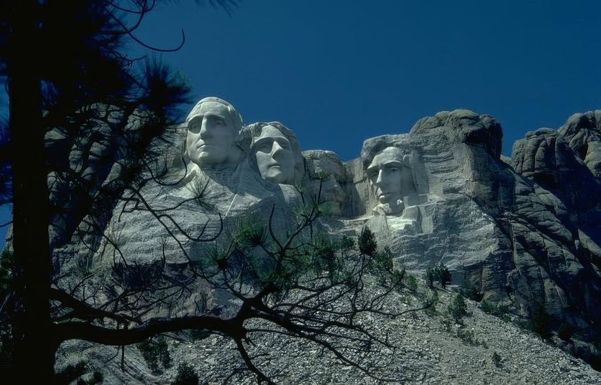 Landmark Mount Rushmore Sculpture 1 A4 Photo Print Faceai