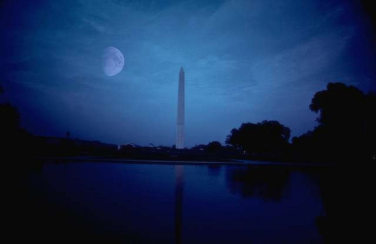 Landmark Night Cityscape Moon A4 Photo Print