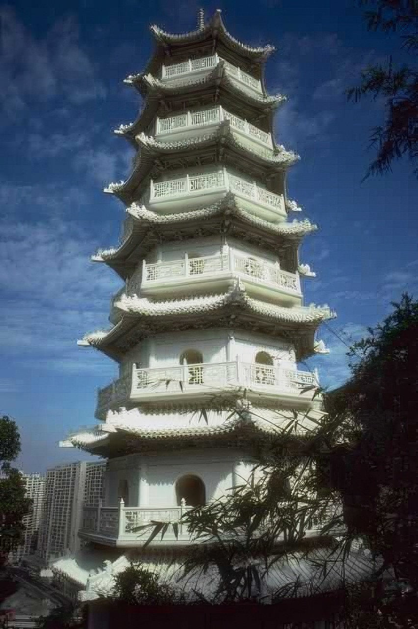 Landmark Pagoda Bamboo Temple A4 Photo Print