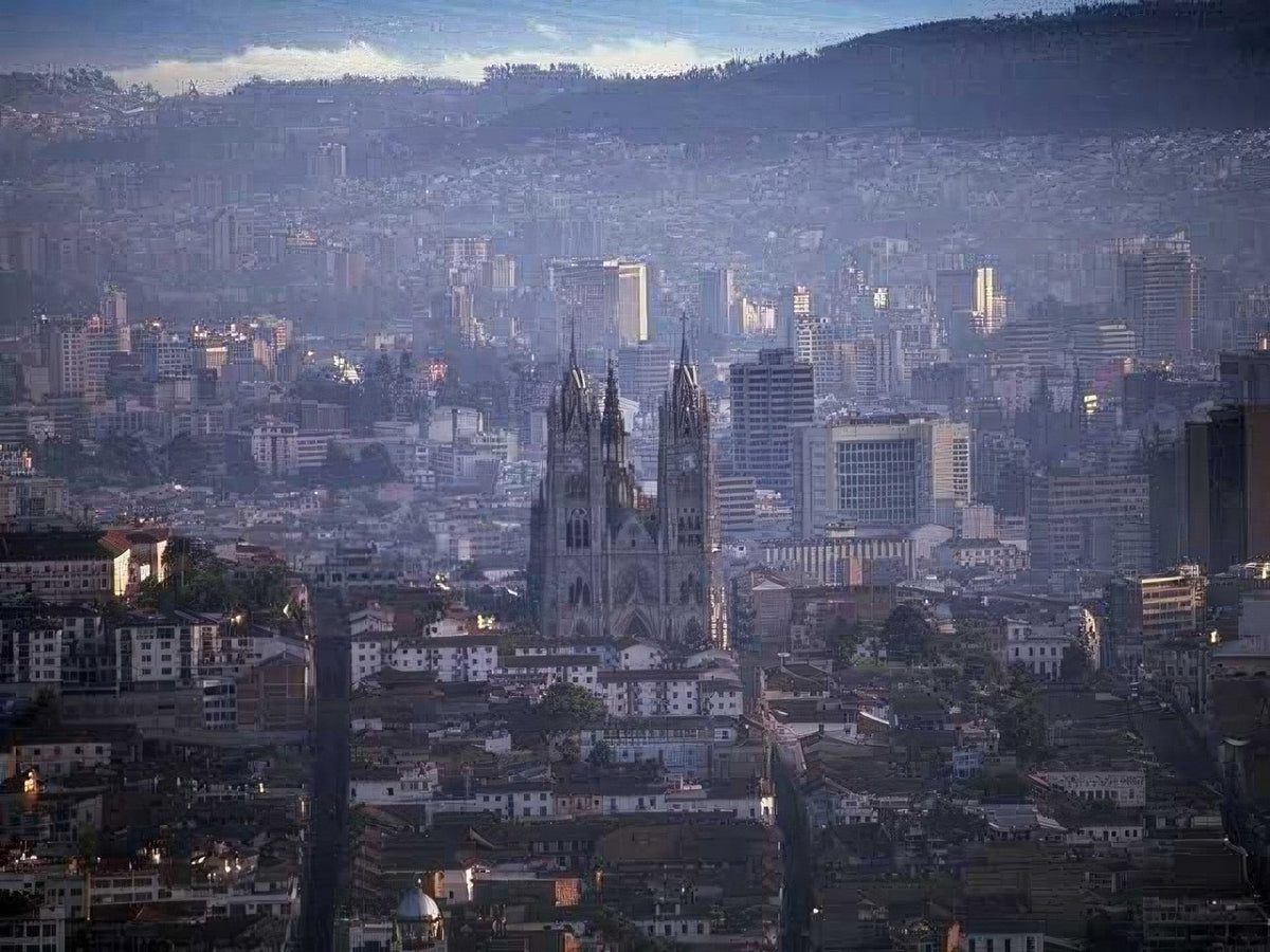 Landmark Quito Sagrado Corazon A4 Photo Print
