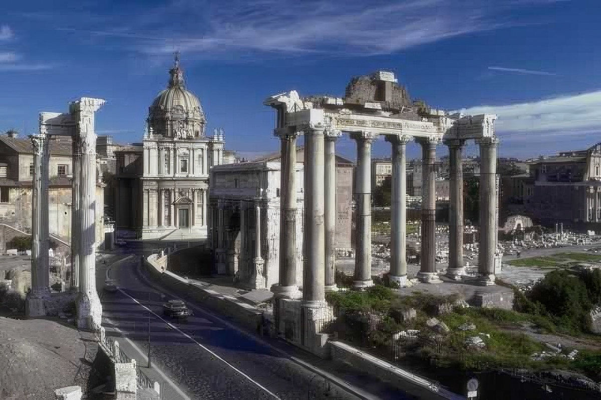 Landmark Roman Forum Ruins A4 Photo Print