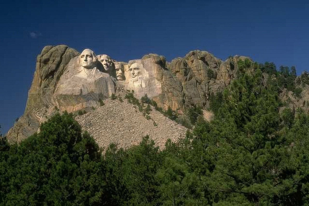 Landmark Rushmore Mountains Moon A4 Photo Print Faceai