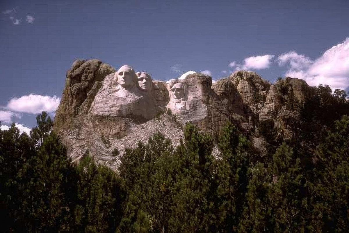 Landmark Rushmore Mountainside 1998 A4 Photo Print Faceai