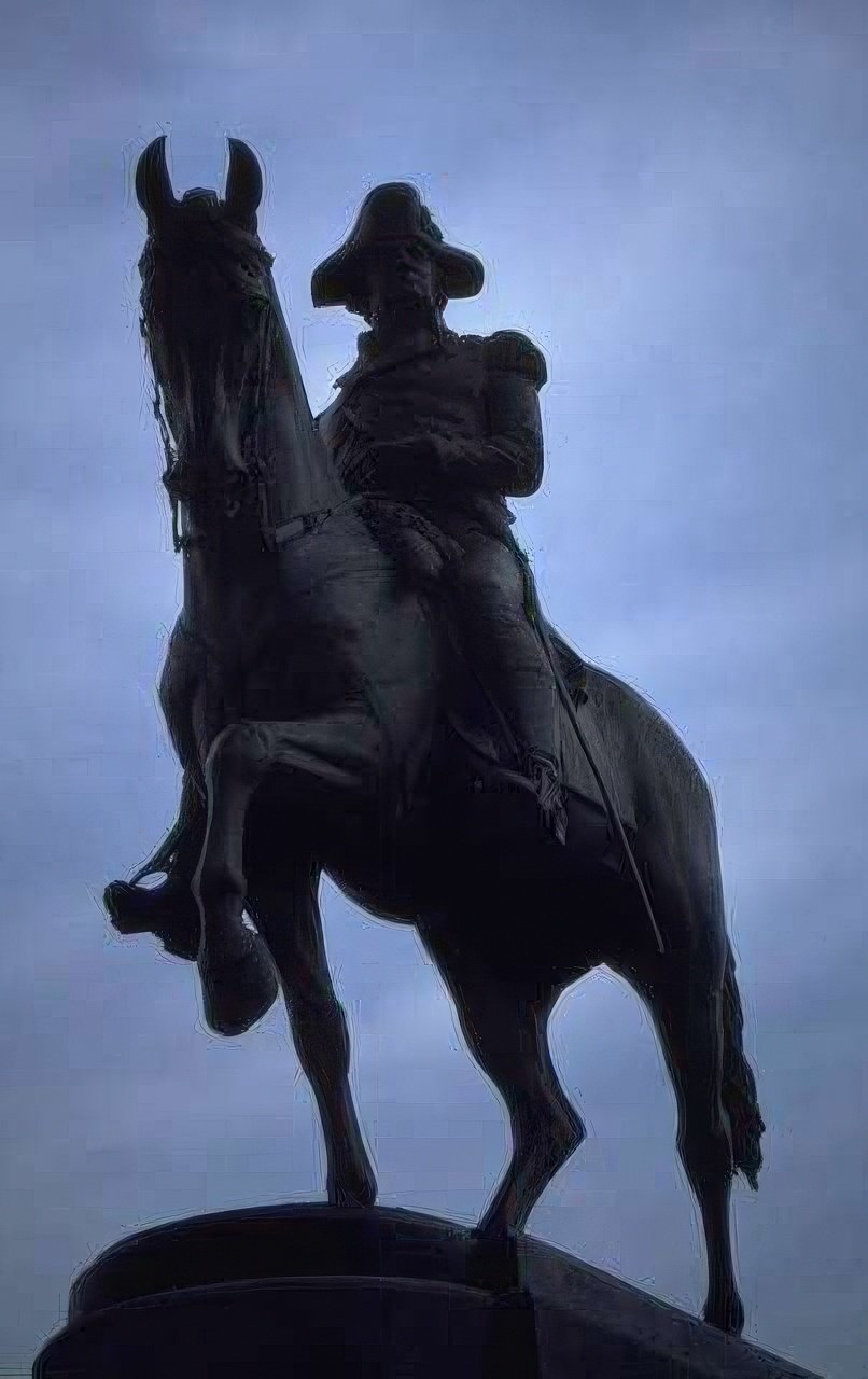 Landmark Statue Equestrian Washington A4 Photo Print