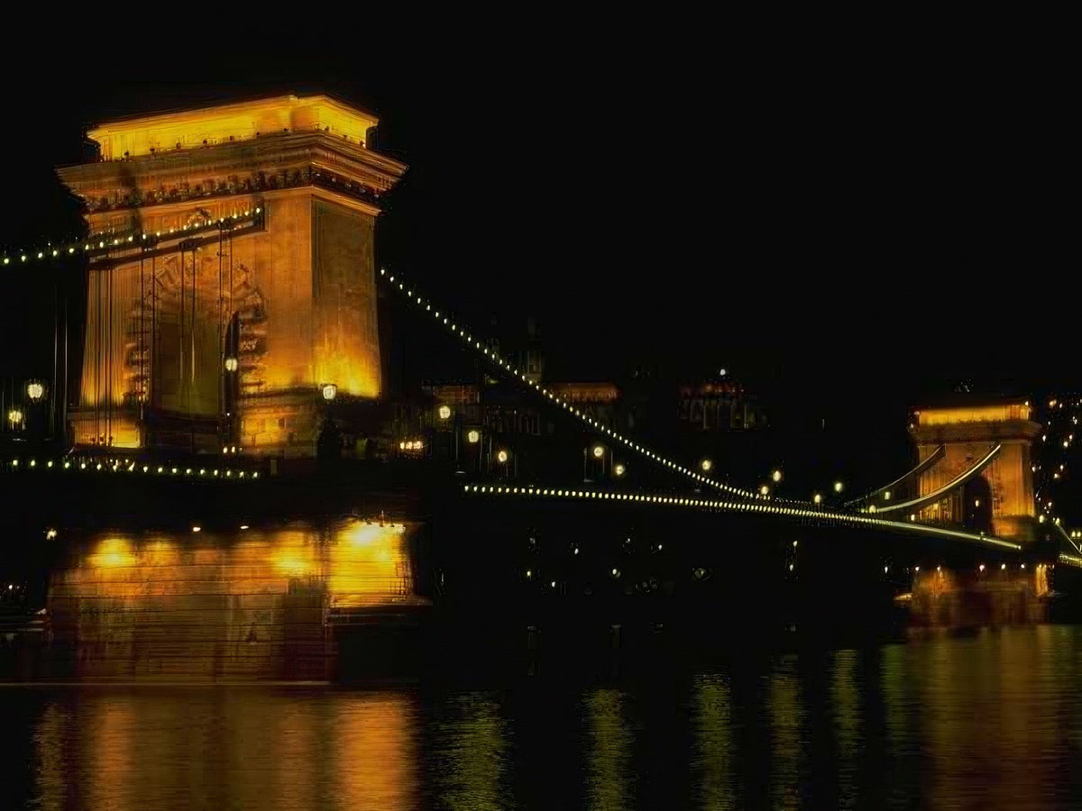 Landmark Szechenyi Chain Bridge A4 Photo Print