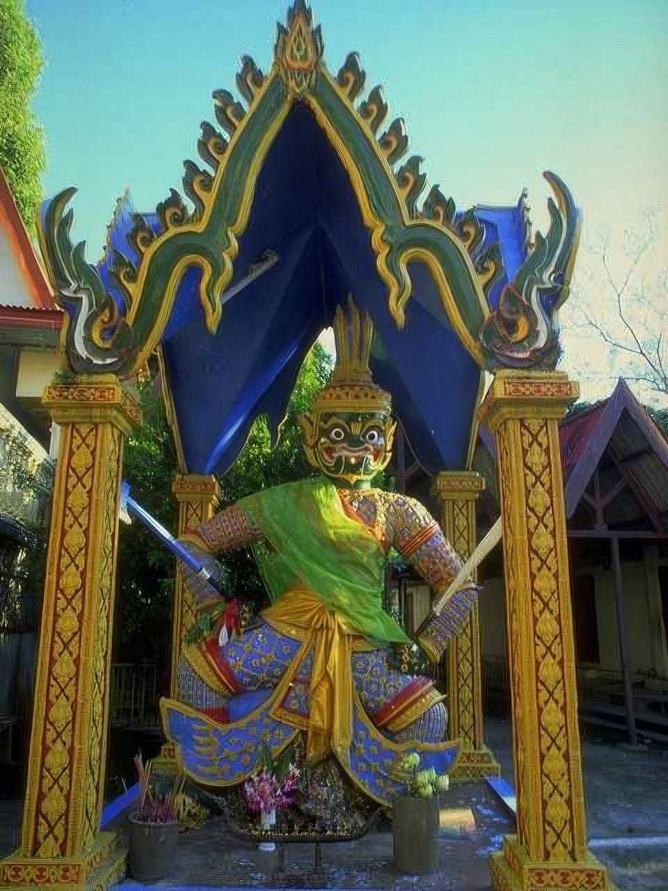 Landmark Thai Temple Statue A4 Photo Print
