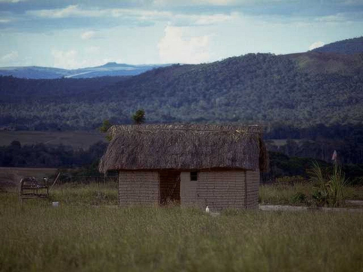 Landmark Thatched Hut Hills A4 Photo Print