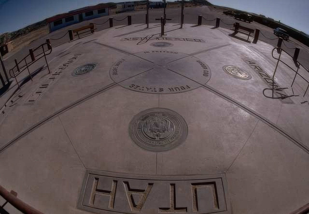 Landmark Utah Map Circle A4 Photo Print