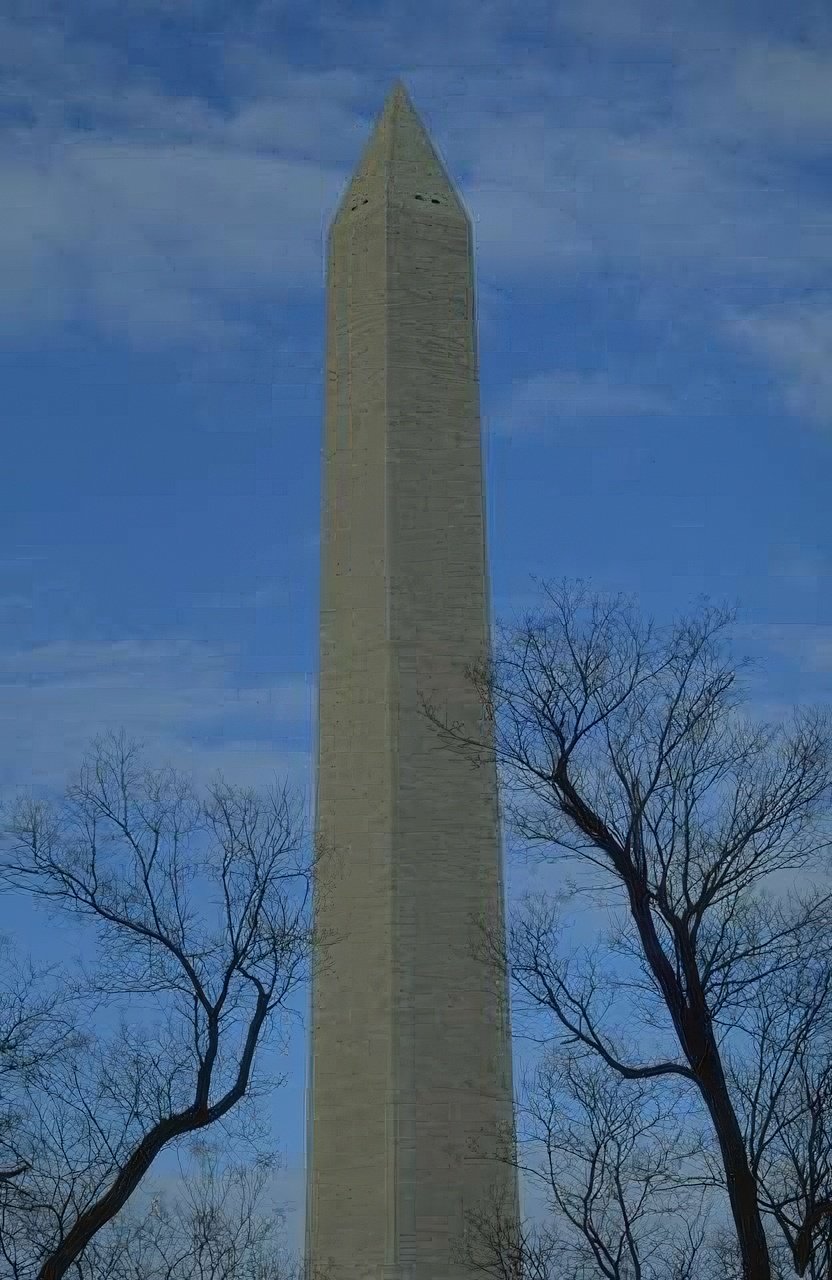 Landmark Washington Monument Winter A4 Photo Print