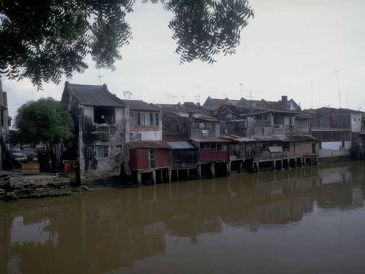 Landmark Waterfront Stilt Houses A4 Photo Print