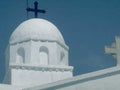 Landmark White Church Tower A4 Photo Print