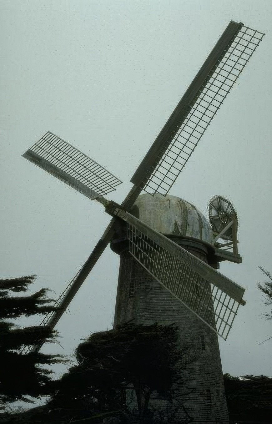 Landmark Windmill Coast Trees A4 Photo Print