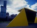 Landmark Yellow Geometric Sculpture A4 Photo Print