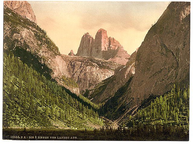 Landro the Three Spires Tyrol Vintage A4 Photo Print