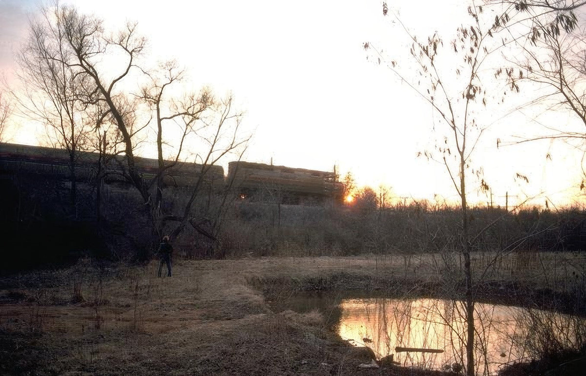 Landscape Abandoned Train Sunset A4 Photo Print