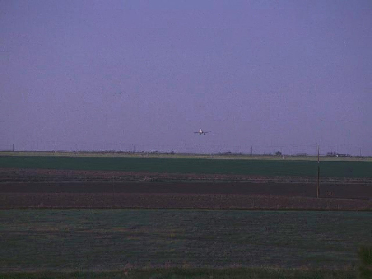Landscape Airplane Farmland Sky A4 Photo Print