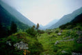 Landscape Alpine Valley Mist A4 Photo Print
