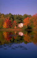 Landscape Autumn Landscape House A4 Photo Print
