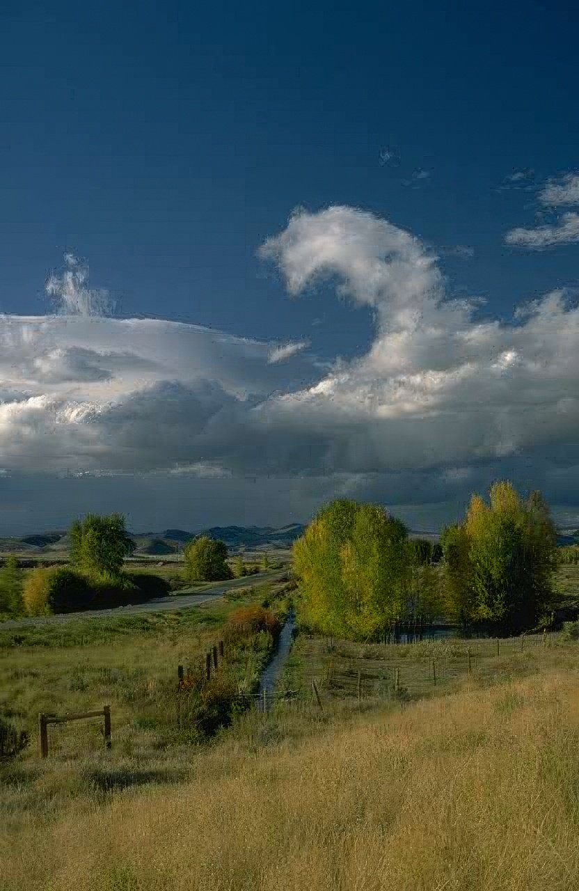 Landscape Autumn Meadow Mountains A4 Photo Print