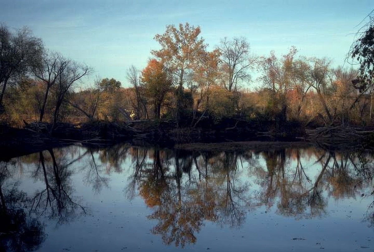 Landscape Autumn River Reflection 1 A4 Photo Print