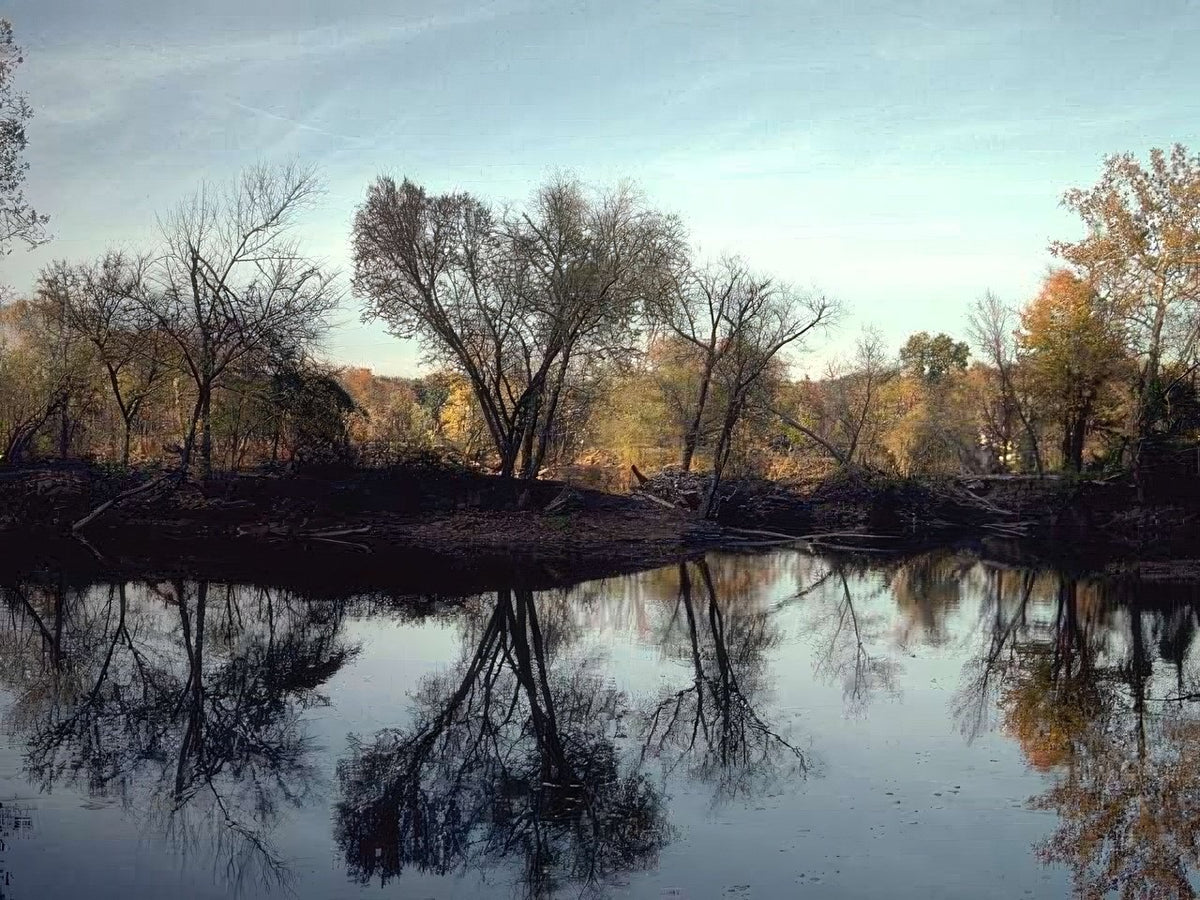 Landscape Autumn River Reflection 2 A4 Photo Print