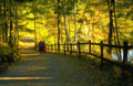 Landscape Autumn Walkway Foliage A4 Photo Print