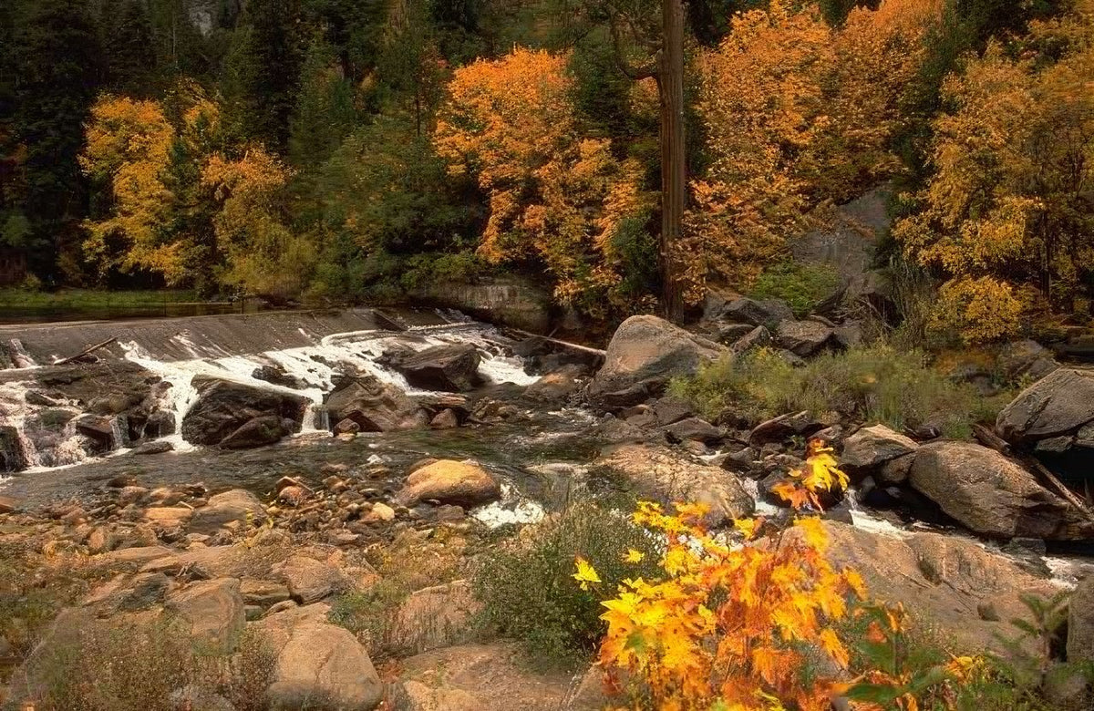Landscape Autumn Waterfall Landscape A4 Photo Print