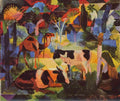 Landscape With Cows And Camels Macke A4 Photo Print