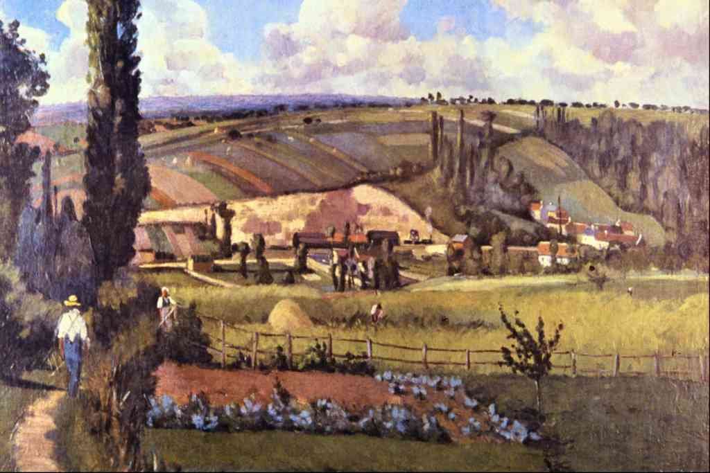 Landscape With Farm Houses Pissarro Impressionism A4 Photo Print